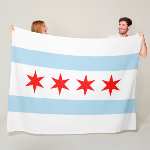De vlag van Chicago (Illinois) Fleece Deken