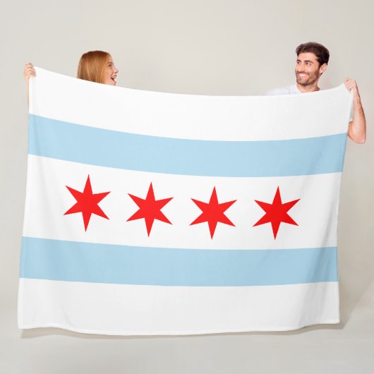 De vlag van Chicago (Illinois) Fleece Deken (In situ)