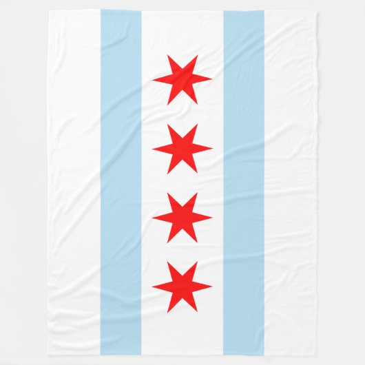 De vlag van Chicago (Illinois) Fleece Deken (Voorkant)