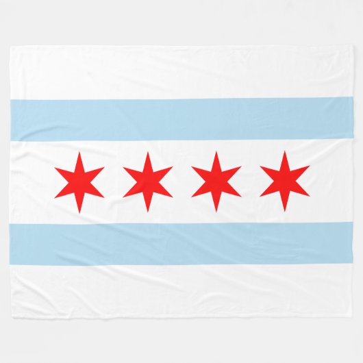 De vlag van Chicago (Illinois) Fleece Deken (Voorkant (Horizontaal))