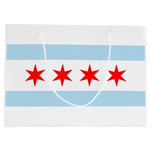 De vlag van Chicago (Illinois) Groot Cadeauzakje (Achterkant)