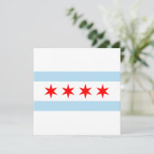 De vlag van Chicago (Illinois) Kaart (Staand voorkant)