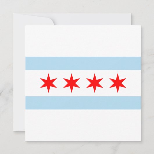 De vlag van Chicago (Illinois) Kaart (Voorkant)
