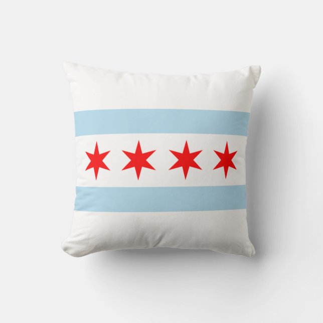 De vlag van Chicago (Illinois) Kussen (Voorkant)