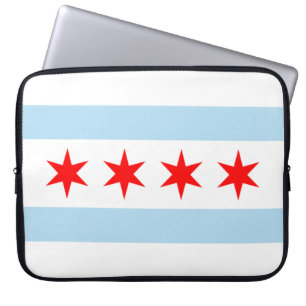 De vlag van Chicago (Illinois) Laptop Sleeve