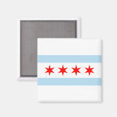 De vlag van Chicago (Illinois) Magneet (Voorkant / Achterkant)