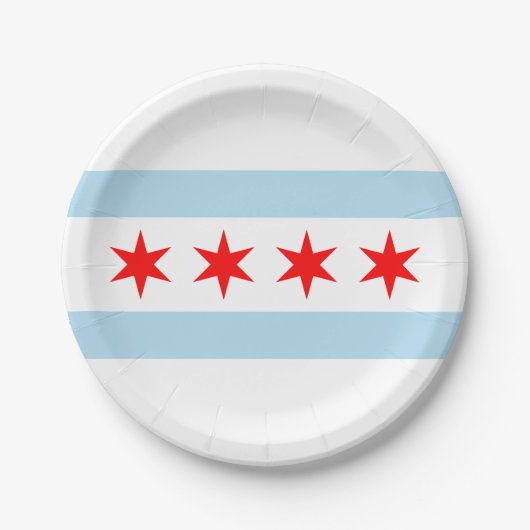 De vlag van Chicago (Illinois) Papieren Bordje (Voorkant)