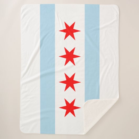 De vlag van Chicago (Illinois) Sherpa Deken (Voorkant)