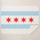 De vlag van Chicago (Illinois) Sherpa Deken (Voorkant (horizontaal))