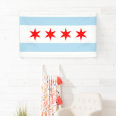 De vlag van Chicago (Illinois) Spandoek (Insitu)