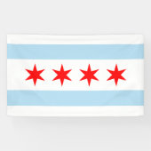 De vlag van Chicago (Illinois) Spandoek (Horizontaal)