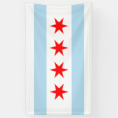 De vlag van Chicago (Illinois) Spandoek (Verticaal)