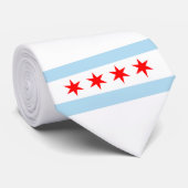 De vlag van Chicago (Illinois) Stropdas (Opgerold)