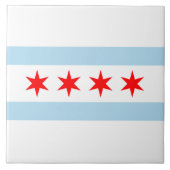 De vlag van Chicago (Illinois) Tegeltje (Voorkant)