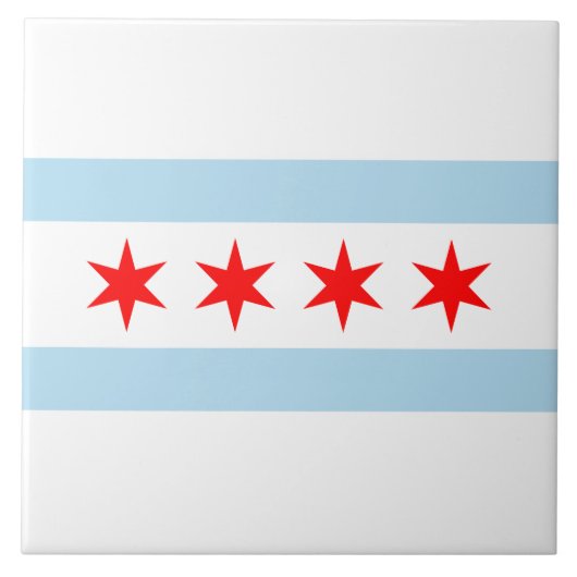 De vlag van Chicago (Illinois) Tegeltje (Voorkant)