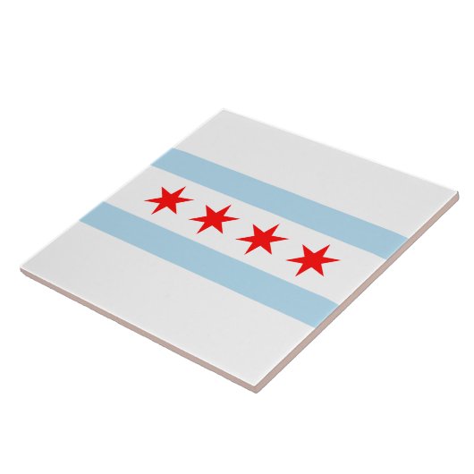 De vlag van Chicago (Illinois) Tegeltje (Zijkant)