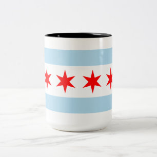 De vlag van Chicago (Illinois) Tweekleurige Koffiemok
