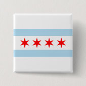 De vlag van Chicago (Illinois) Vierkante Button 5,1 Cm (Voorkant)