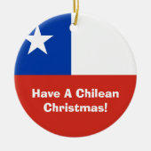 De vlag van Chili met kerstversiering Keramisch Ornament (Voorkant)