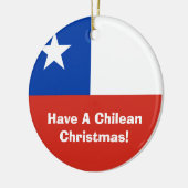 De vlag van Chili met kerstversiering Keramisch Ornament (Links)