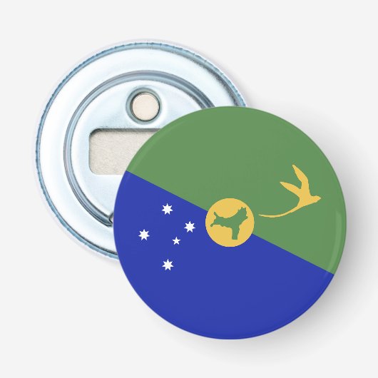 De vlag van Christmas Island Button Flesopener (Voorkant)