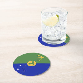 De vlag van Christmas Island Ronde Kartonnen Onderzetter