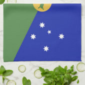 De vlag van Christmas Island Theedoek (Gevouwen)
