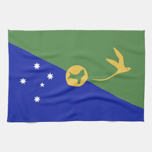 De vlag van Christmas Island Theedoek (Horizontaal)
