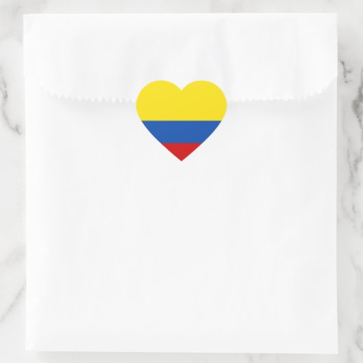 De vlag van Colombia Hart Sticker (Tas)