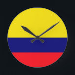 De vlag van Colombia Ronde Klok<br><div class="desc">De vlagdesign van Colombia</div>