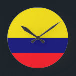 De vlag van Colombia Ronde Klok<br><div class="desc">De vlagdesign van Colombia</div>