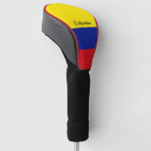 De vlag van Colombia, voorzien van een etiket Golfheadcover (Schuin)