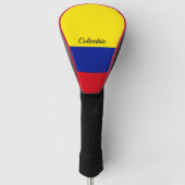 De vlag van Colombia, voorzien van een etiket Golfheadcover (Voorkant)