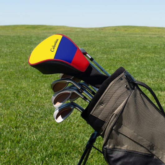 De vlag van Colombia, voorzien van een etiket Golfheadcover (Insitu)