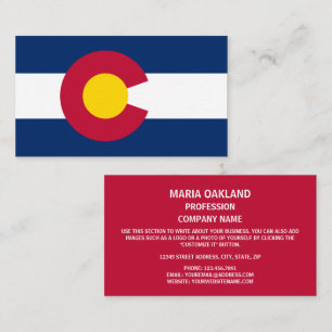 De vlag van Colorado is de vlag van Colorado Visitekaartje
