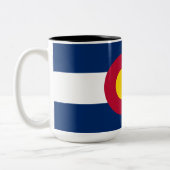 De vlag van Colorado Tweekleurige Koffiemok (Links)