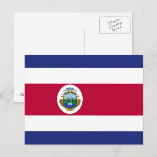 De vlag van Costa Rica Briefkaart (Voorkant / Achterkant)