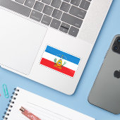 De vlag van Cruces, Cuba Sticker (Laptop met iPhone)