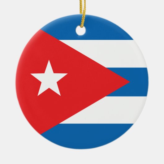 De vlag van Cuba Keramisch Ornament (Voorkant)