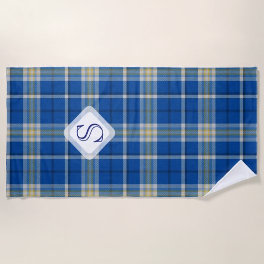 De vlag van Custom Scotland kleuren tartan vlakpat Strandlaken (Voorkant)