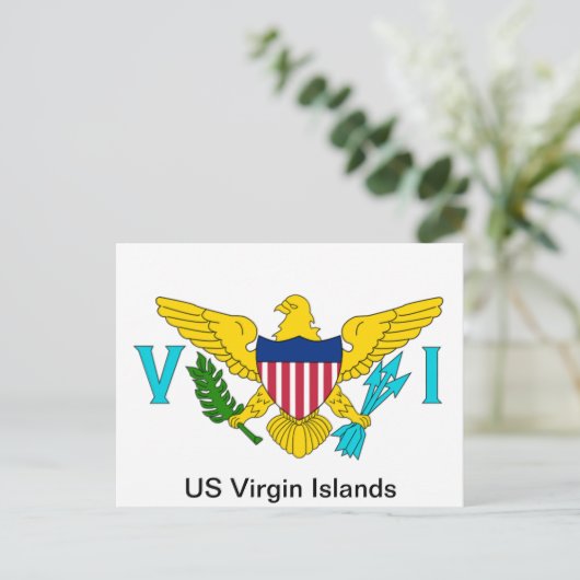 De vlag van de Amerikaanse Maagdeneilanden Briefkaart (Staand voorkant)