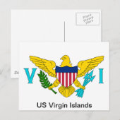 De vlag van de Amerikaanse Maagdeneilanden Briefkaart (Voorkant / Achterkant)