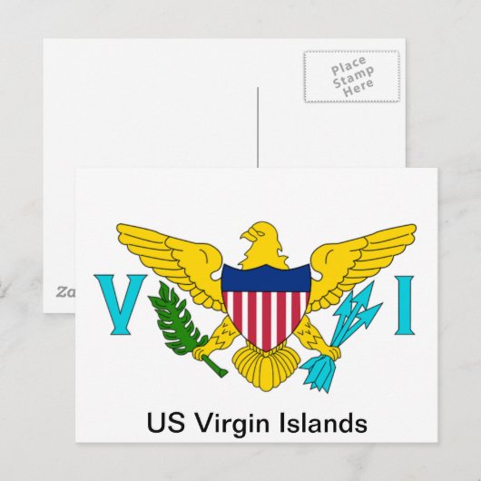 De vlag van de Amerikaanse Maagdeneilanden Briefkaart (Voorkant / Achterkant)