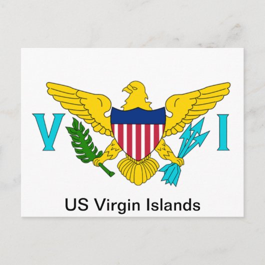 De vlag van de Amerikaanse Maagdeneilanden Briefkaart (Voorkant)