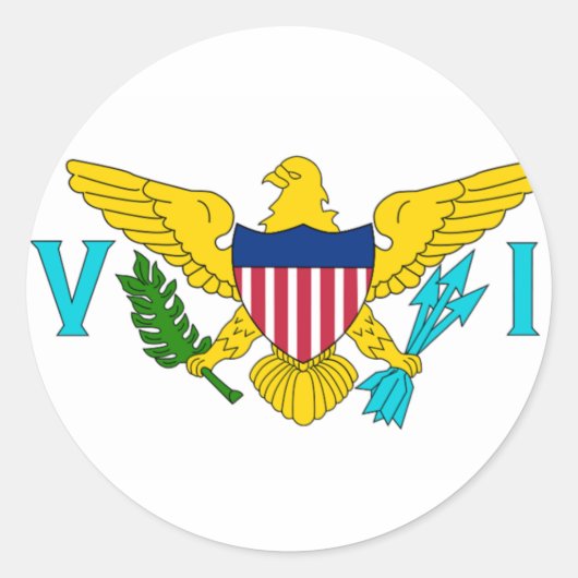De vlag van de Amerikaanse Maagdeneilanden Ronde Sticker (Voorkant)