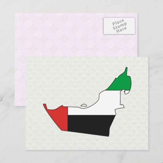 De vlag van de Arabische Emiraten is groot Briefkaart (Voorkant / Achterkant)