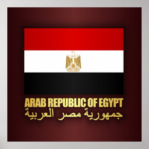 De vlag van de Arabische Republiek Egypte Poster