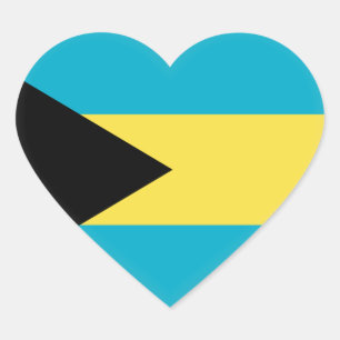 De Vlag van de Bahamas Hart Sticker