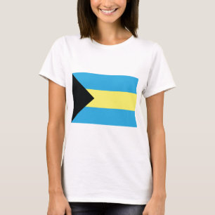De vlag van de Bahama's in zwart aquamarijn en gee T-shirt