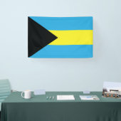 De vlag van de Bahama's in zwart, goud en aquamari Spandoek (Beurs)